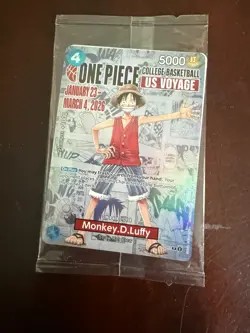One Piece College Basketball US Voyage Luffy Card New In Package 3 available - Image 1