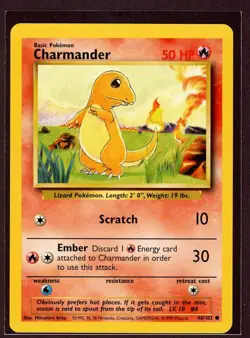 Charmander Non-Holo 1999 WOTC Pokemon Card 46/102 Base Set NM/M - Image 1