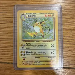 Pokemon TCG Base Set Raichu Holo Card 14/102 Unlimited Holo Rare - Image 1