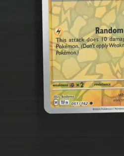 Pikachu 051/162 Temporal Forces Reverse Holo Pokemon Card NM - Image 5
