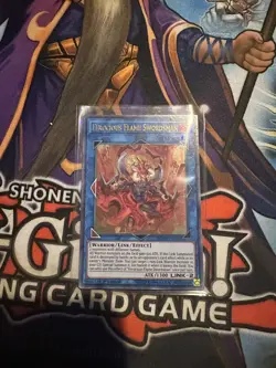 YUGIOH - FEROCIOUS FLAME SWORDSMAN - ULTRA RARE - DUOV - NM - 1ST ED - Image 1