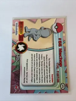 Pokemon 2000 Topps Chrome #66 Machop TV Animation - Image 2