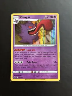 Pokemon TCG Gengar Holo Rare Card Chilling Reign 057/198 LP - Image 1