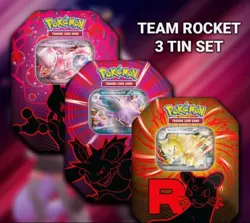 Pokemon - Scarlet & Violet - 3 x Team Rocket Tins (Full Set) NEW SEALED DR - Image 1