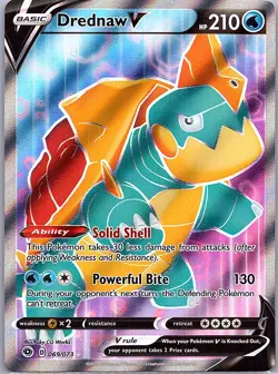Drednaw V 69/73 Champion's Path - Pokemon Card - NM - Image 1