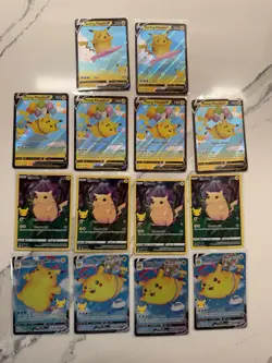 Pokemon 25th Anniversary Celebrations Pikachu 14 Raw Card Lot Sword And Shield - Image 1