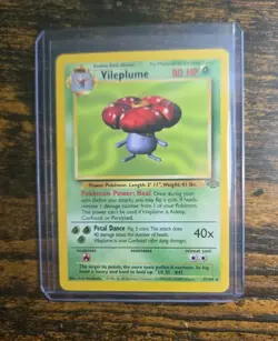 POKEMON TCG - ENGLISH JUNGLE SET VILEPLUME 31/64 NON HOLO RARE CARD Near Mint - Image 1