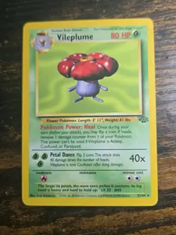 POKEMON TCG - ENGLISH JUNGLE SET VILEPLUME 31/64 NON HOLO RARE CARD Near Mint - Image 2