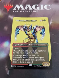 Mtg. Wolverine, Fierce Fighter. Foil Borderless. Marvel Super Heroes. Pack Fresh - Image 1