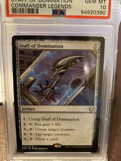 PSA 10 Gem Pop 1 STAFF OF DOMINATION - COMMANDER LEGENDS - MTG - Image 2