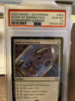 PSA 10 Gem Pop 1 STAFF OF DOMINATION - COMMANDER LEGENDS - MTG - Image 3
