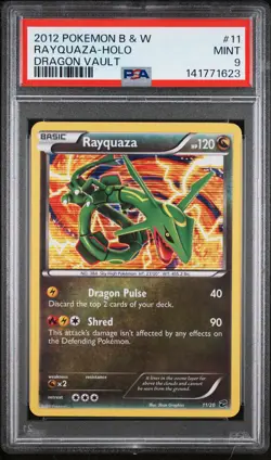 2012 POKEMON BLACK & WHITE DRAGON VAULT #11 RAYQUAZA-HOLO PSA 9 - Image 1