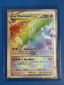 Pokemon Charizard VSTAR Brilliant Stars 174/172 Secret Rainbow Holo TCG NM - Image 1