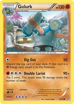 Golurk 41/98 Common Ancient Origins Pokemon Reverse Holo Lightly Played - Image 2