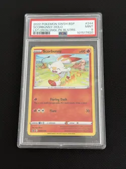 PSA 9 Scorbunny SWSH244 Holo Black Star Promo Sword Shield Pokemon TCG Pokemon - Image 1