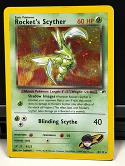 Pokemon TCG Rocket's Scyther Gym Heroes 13/132 Holo Rare Unlimited Eng 2000 60HP - Image 1