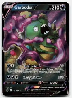 Garbodor V 100/203 NM Evolving Skies Holo V Rare Pokemon - Image 1