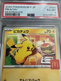 PSA EX-MT 6 2025 Pikachu Japanese McDonald's M-P JP Promo 020 Pokemon TCG - Image 2