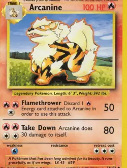 Arcanine 33/130 Uncommon Base Set 2 Pokemon Moderately Played - Image 1