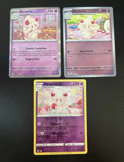 Pokemon TCG Lot Alcremie 065/142 holo, 044/094 common, 087/192 rev holo - NM - Image 1