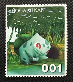 Bulbasaur No. 001 Pokemon Big Stamp Rare Japanese Shogakukan Nintendo Japan - Image 1