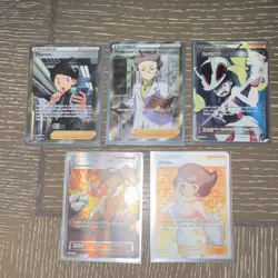 Pokemon TCG Trainer Supporter Full Art Holo Lot 5 Thorton Korrina Wicke - Image 1