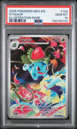 2025 POKEMON MEG EN-MEGA EVOLUTION ILLUSTRATION RARE #134 IVYSAUR PSA 10 - Image 1