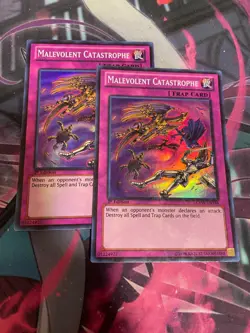 YUGIOH - MALEVOLENT CATASTROPHE X2 - SUPER RARE - 1ST ED - LCYW - LP - Image 1