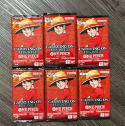 LOT of 6: One Piece TCG OP13 Carrying on His Will Pack English - Image 1
