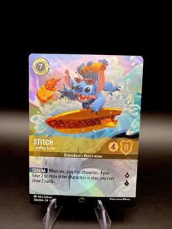 Disney Lorcana TCG - Stitch Carefree Surfer - (Enchanted) - NM The First Chapter - Image 1
