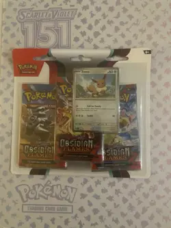 Pokemon TCG: Obsidian Flames 3 Pack Blister - Eevee - Scarlet And Violet - Image 1