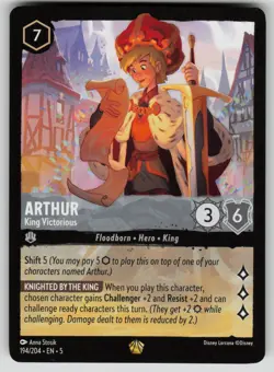Arthur - King Victorious Legendary Shimmering Skies 194/204 Disney Lorcana NM - Image 1