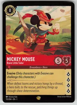 Mickey Mouse - Brave Little Tailor The First Chapter 115/204 Disney Lorcana LP - Image 1