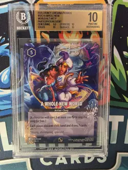 A Whole New World BGS Gold 10 Lorcana Promo Participation Event Aladdin Jasmine - Image 1