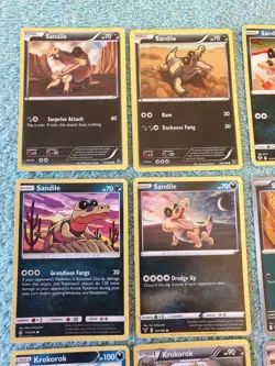SANDILE, KROKOROK, & KROOKODILE BUNDLE OF POKEMON CARDS - Image 2