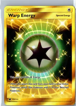 Pokemon Card - Warp Energy 123/111 SM Crimson Invasion Secret Rare Holo NM - Image 1