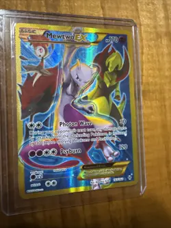 Pokemon Mewtwo EX Full Art Secret Holo Rare Card 163/162 XY Breakthrough - Image 1