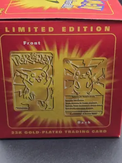 Pokemon 1999 Limited Edition 23K Gold-Plated PIKACHU Trading Card NEW Sealed - Image 3