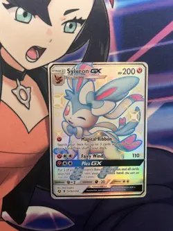 Pokemon Sylveon GX SV76/SV94 Hidden Fates: Shiny Vault Holo Card SIR Umbreon EX - Image 3
