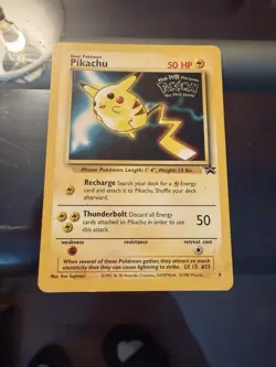 Pokemon Pikachu Promo Card Black Star, WB Presents, LV. 13,#25 - Image 1
