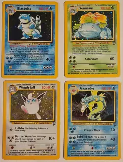 ​Vtg Pokemon Card Holo Lot - Base Set 2 Blastoise Venusaur Gyarados Wigglytuff - Image 1