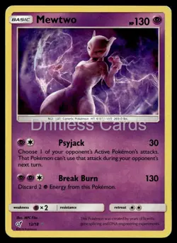 Mewtwo 12/18 Ultra Rare Detective Pikachu Pokemon Holo MP - Image 1