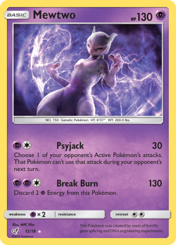 Mewtwo 12/18 Ultra Rare Detective Pikachu Pokemon Holo MP - Image 3
