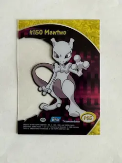 MEWTWO #150 PC5 - BLUE LOGO - translucent/clear - TOPPS POKEMON CARD - - Image 5