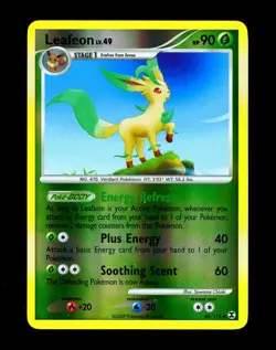 2009 Pokemon LEAFEON Rising Rivals REVERSE HOLO Foil Platinum Set Card 45/111 EX - Image 1