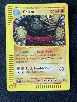 Pokemon TCG Golem 14/165 Expedition Base Set Holo Rare English 100 HP - Image 1