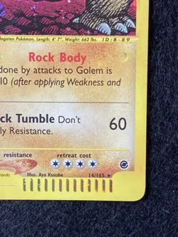 Pokemon TCG Golem 14/165 Expedition Base Set Holo Rare English 100 HP - Image 3