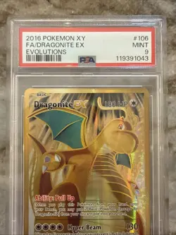 Pokemon Dragonite EX Full Art 106/108 Evolutions Ultra Rare Holo English PSA 9 - Image 2