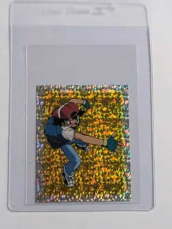 1999 Ash Special Glitter Insert Pokemon Sticker Topps Merlin Nintendo S26 - Image 3