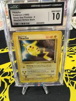 CGC 10 1999 Pikachu Promo #4 WB Movie Black Star Promo Pokemon Card WOTC Rare - Image 2